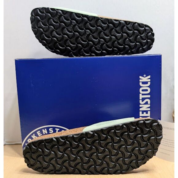 Birkenstock Madrid Big Buckle Matcha Green Nubuck Leather Slide Sandals EU40 NIB - Picture 9 of 14